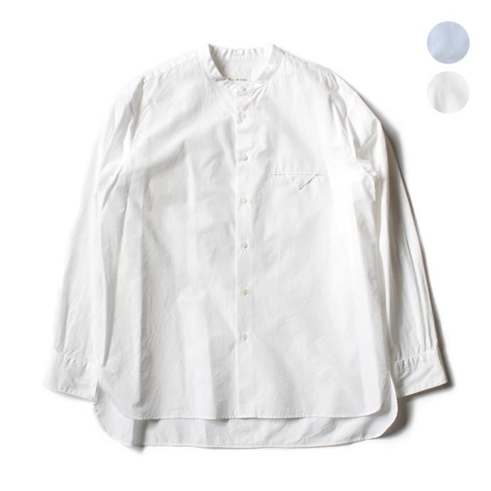 STILL BY HAND リラックスフィット バンドカラーシャツ SH1171 - 全2色 01