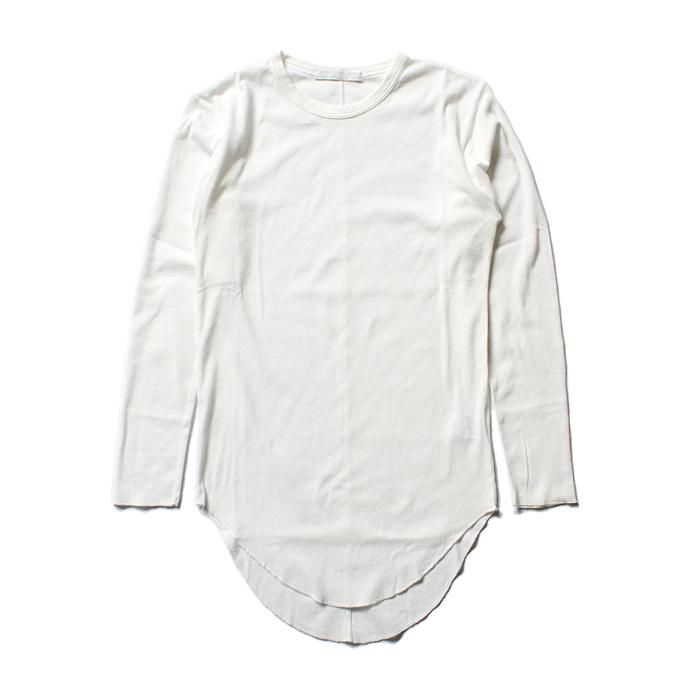 THEE THEE(シー)/ Long Rib Stitch Long Tee リブ編みロングTシャツ - White CT-CS-03 01