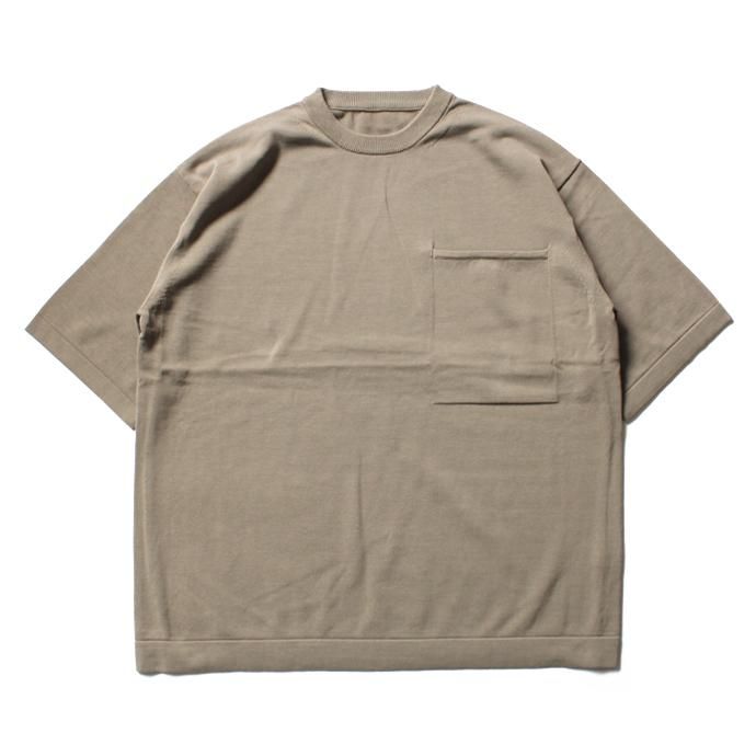 crepuscule crepuscule / Pocket Knit S/S 1701-010 - Graybeige ショートスリーブポケットニット グレーベージュ 01