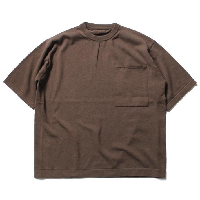 crepuscule crepuscule / Pocket Knit S/S 1701-010 - Brown ショートスリーブポケットニット ブラウン<img class='new_mark_img2' src='//img.shop-pro.jp/img/new/icons47.gif' style='border:none;display:inline;margin:0px;padding:0px;width:auto;' /> 01
