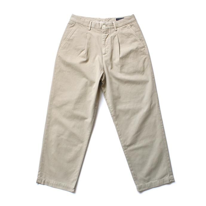 116246659 RICCARDO METHA / One Tuck Wide Trousers ワンタック ワイドパンツ - Dragon Twill Beige<img class='new_mark_img2' src='//img.shop-pro.jp/img/new/icons47.gif' style='border:none;display:inline;margin:0px;padding:0px;width:auto;' /> 01