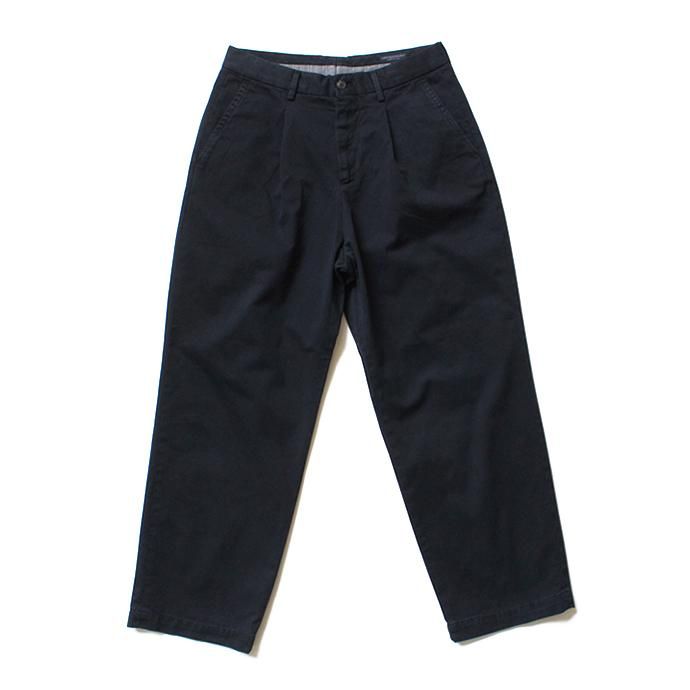 116246906 RICCARDO METHA / One Tuck Wide Trousers ワンタック ワイドパンツ- Dragon Twill Dark Navy<img class='new_mark_img2' src='//img.shop-pro.jp/img/new/icons47.gif' style='border:none;display:inline;margin:0px;padding:0px;width:auto;' /> 01