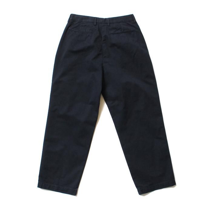 116246906 RICCARDO METHA / One Tuck Wide Trousers ワンタック ワイドパンツ- Dragon Twill Dark Navy<img class='new_mark_img2' src='//img.shop-pro.jp/img/new/icons47.gif' style='border:none;display:inline;margin:0px;padding:0px;width:auto;' /> 02