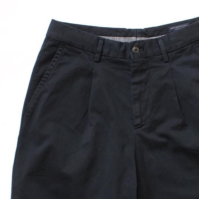 116246906 RICCARDO METHA / One Tuck Wide Trousers ワンタック ワイドパンツ- Dragon Twill Dark Navy<img class='new_mark_img2' src='//img.shop-pro.jp/img/new/icons47.gif' style='border:none;display:inline;margin:0px;padding:0px;width:auto;' /> 02