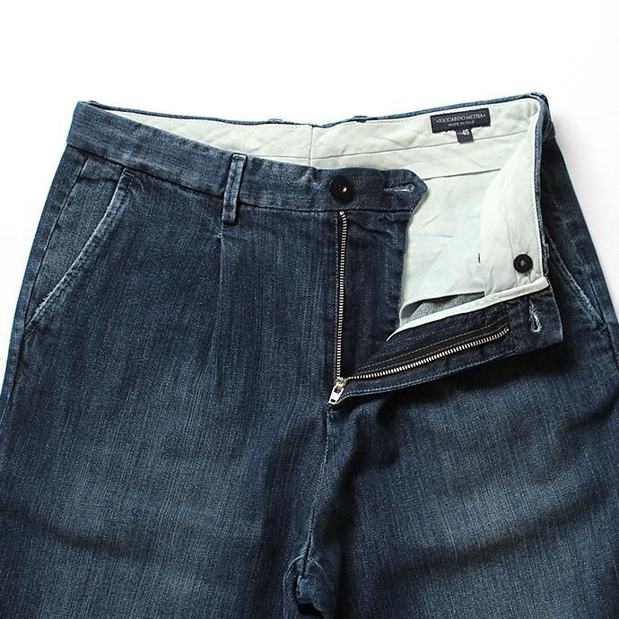 116247307 RICCARDO METHA / One Tuck Wide Trousers ワンタック ワイドパンツ- Denim<img class='new_mark_img2' src='//img.shop-pro.jp/img/new/icons47.gif' style='border:none;display:inline;margin:0px;padding:0px;width:auto;' /> 02