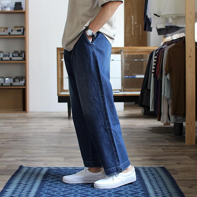 116247307 RICCARDO METHA / One Tuck Wide Trousers ワンタック ワイドパンツ- Denim<img class='new_mark_img2' src='//img.shop-pro.jp/img/new/icons47.gif' style='border:none;display:inline;margin:0px;padding:0px;width:auto;' /> 02