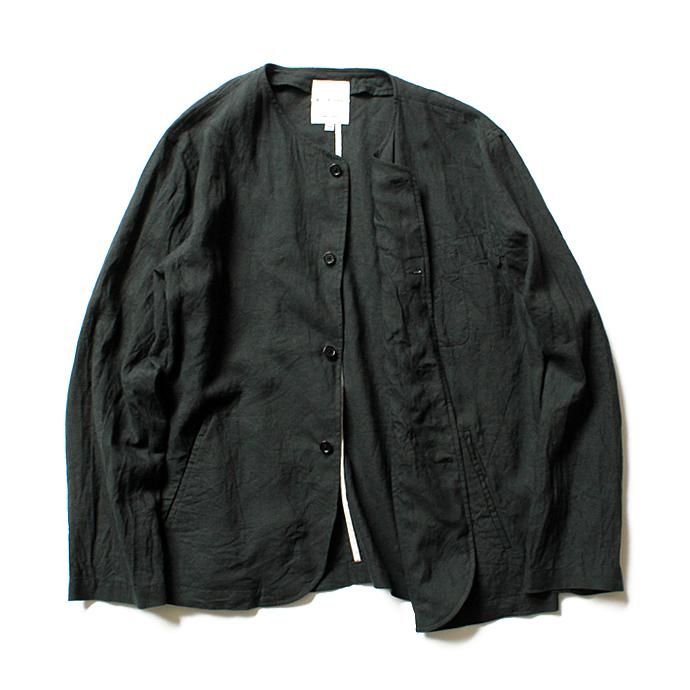 STILL BY HAND リネンノーカラージャケット SH0272 02