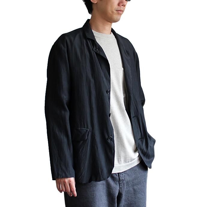 STILL BY HAND キュプラ混ローン素材ジャケット JK0172 - ブラック 01