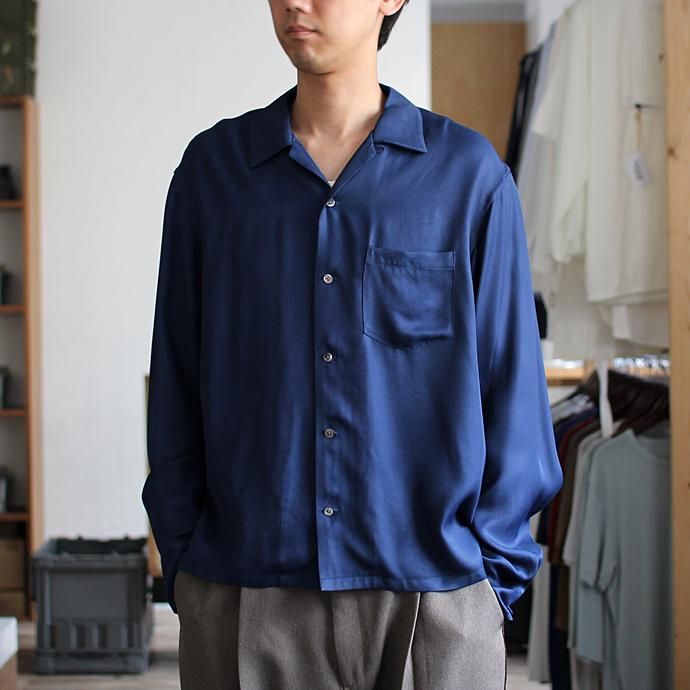THEE open collar (SHORT) LR-SH-01 レーヨンオープンカラーシャツ Navy<img class='new_mark_img2' src='//img.shop-pro.jp/img/new/icons47.gif' style='border:none;display:inline;margin:0px;padding:0px;width:auto;' /> 01