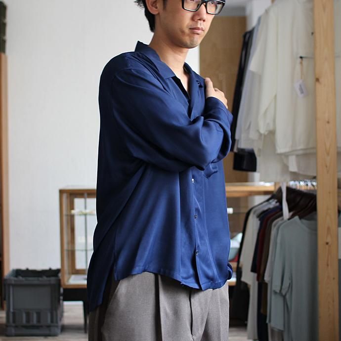 THEE open collar (SHORT) LR-SH-01 レーヨンオープンカラーシャツ Navy<img class='new_mark_img2' src='//img.shop-pro.jp/img/new/icons47.gif' style='border:none;display:inline;margin:0px;padding:0px;width:auto;' /> 02