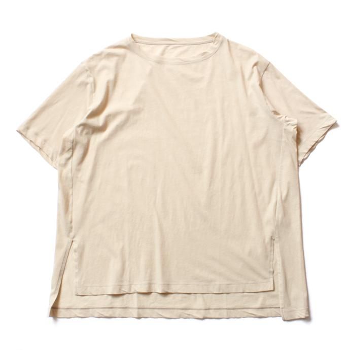 smoothday ユニセックス テクノラマ オーバーサイズ スリットTシャツ SG-T001-004 Ecru 02
