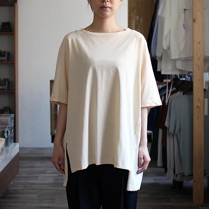 smoothday ユニセックス テクノラマ オーバーサイズ スリットTシャツ SG-T001-004 Ecru 02
