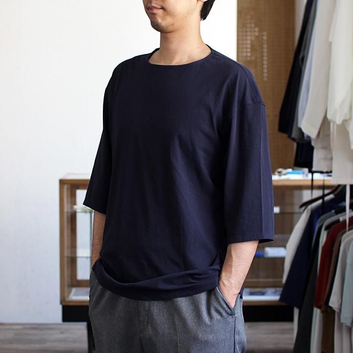 118115118 smoothday / ユニセックス テクノラマ オーバーサイズ 七分袖Tシャツ SG-T002-004 Navy<img class='new_mark_img2' src='//img.shop-pro.jp/img/new/icons47.gif' style='border:none;display:inline;margin:0px;padding:0px;width:auto;' /> 01