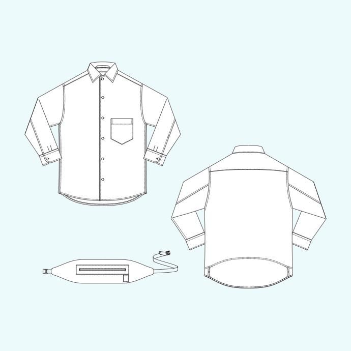 118130856 O-(オー)/ BAGGY SHIRT バギーシャツ O-S-04 Black 02