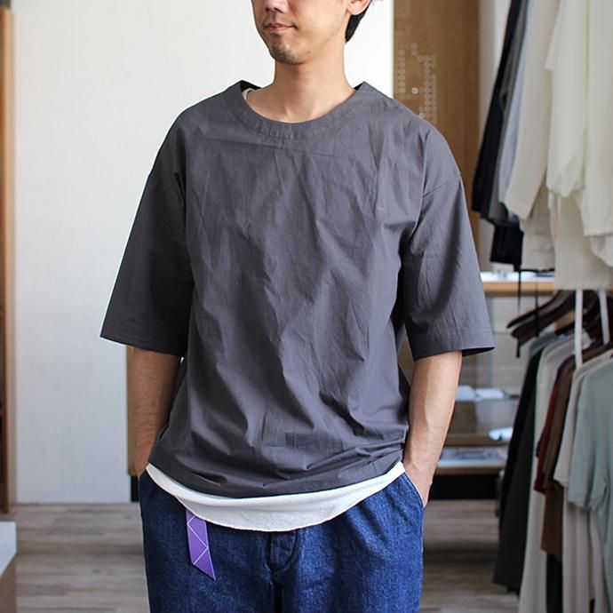 THEE Oversize Tee RN-CS-01 シャツ素材オーバーサイズTシャツ グレー<img class='new_mark_img2' src='//img.shop-pro.jp/img/new/icons47.gif' style='border:none;display:inline;margin:0px;padding:0px;width:auto;' /> 01