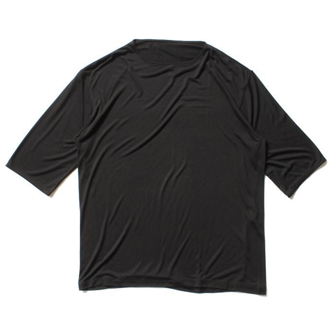 smoothday ユニセックス モダールシルクカシミヤ オーバーサイズ 七分袖Tシャツ SG-T006-905 ブラック 01