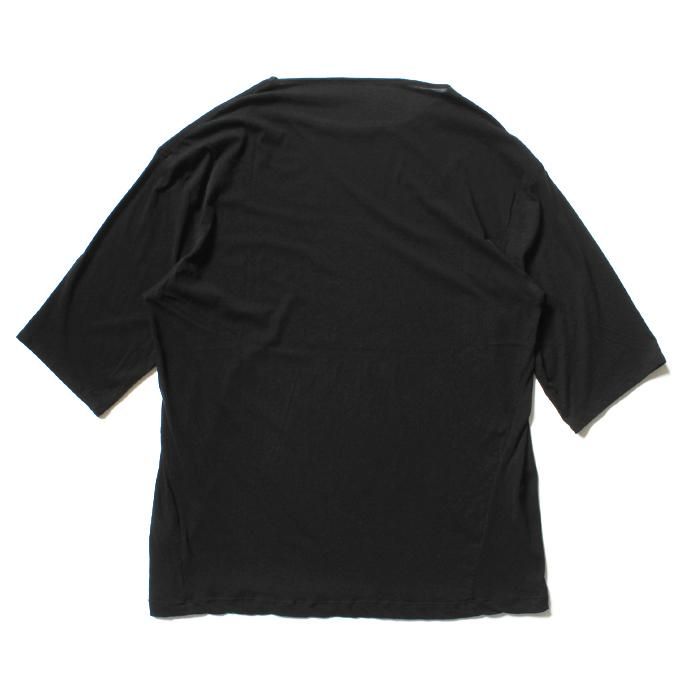 smoothday ユニセックス コズモラマ ハイゲージ天竺 オーバーサイズ 七分袖Tシャツ SH-T001-001 Black 02