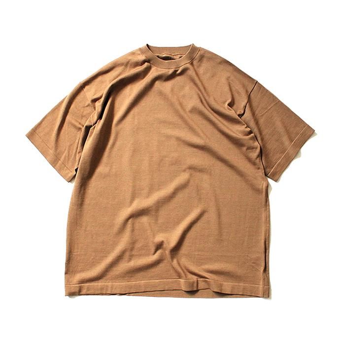 crepuscule crepuscule / S/S Knit Tee 1703-001 - Camel シルク混ハイゲージ半袖ニットT キャメル 01