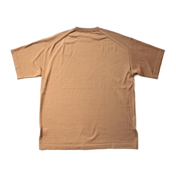crepuscule crepuscule / S/S Knit Tee 1703-001 - Camel シルク混ハイゲージ半袖ニットT キャメル 02