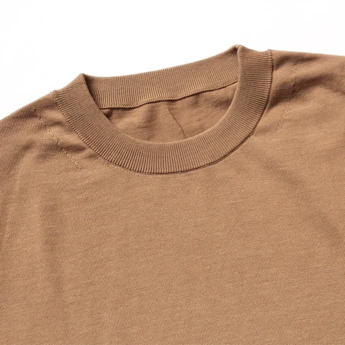 crepuscule crepuscule / S/S Knit Tee 1703-001 - Camel シルク混ハイゲージ半袖ニットT キャメル 02