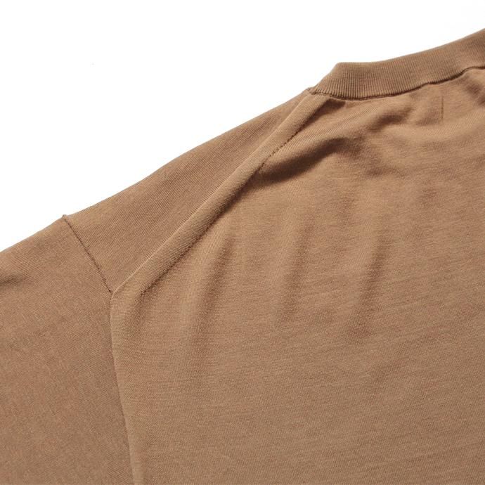 crepuscule crepuscule / S/S Knit Tee 1703-001 - Camel シルク混ハイゲージ半袖ニットT キャメル 02