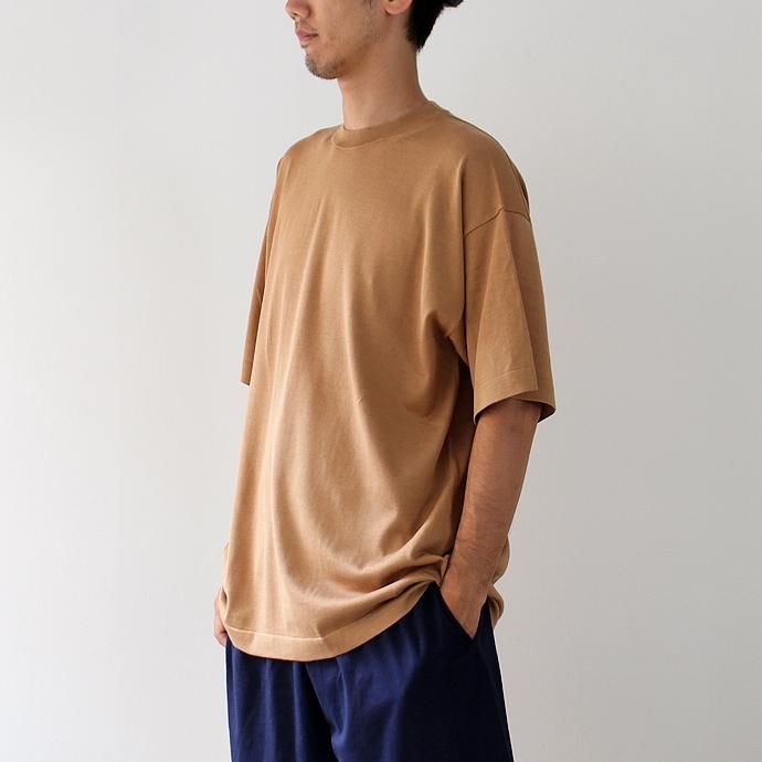 crepuscule crepuscule / S/S Knit Tee 1703-001 - Camel シルク混ハイゲージ半袖ニットT キャメル 02