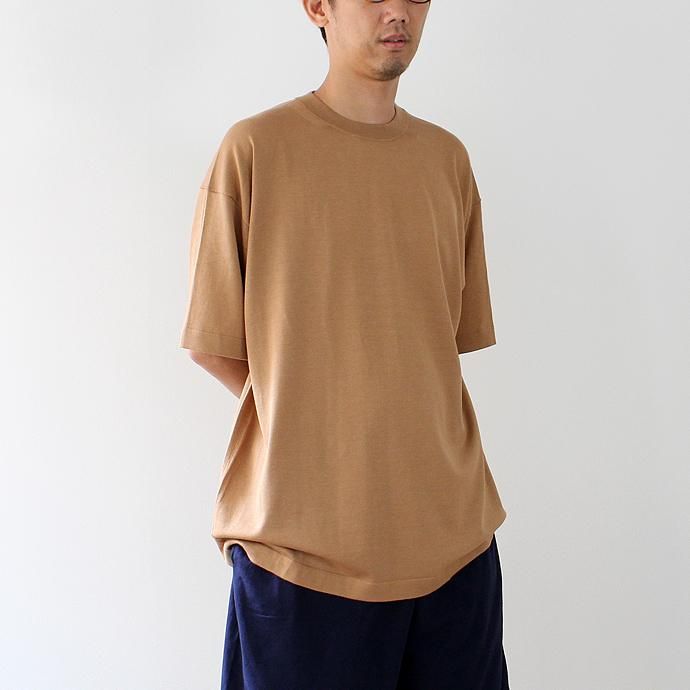 crepuscule crepuscule / S/S Knit Tee 1703-001 - Camel シルク混ハイゲージ半袖ニットT キャメル 02