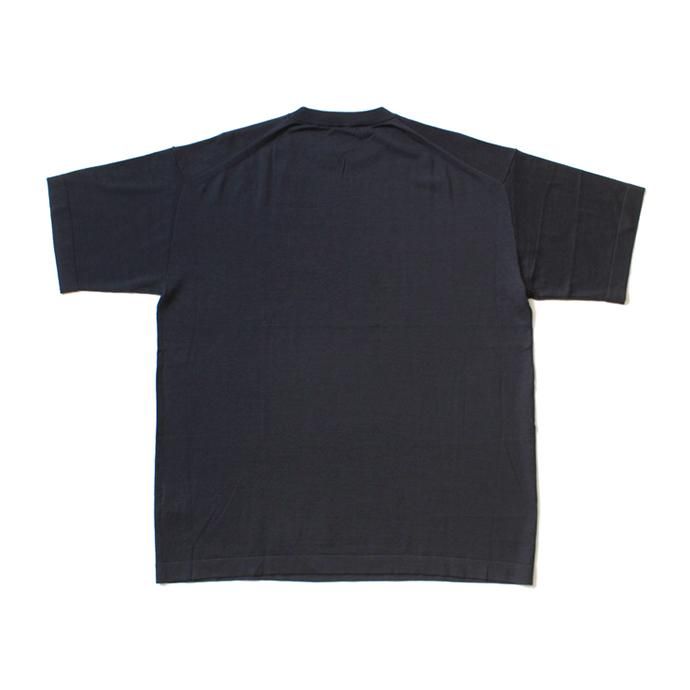 crepuscule crepuscule / S/S Knit Tee 1703-001 - Navy シルク混ハイゲージ半袖ニットT ネイビー 02