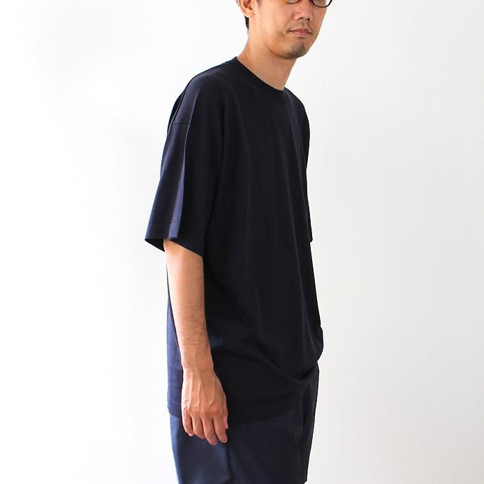 crepuscule crepuscule / S/S Knit Tee 1703-001 - Navy シルク混ハイゲージ半袖ニットT ネイビー 02