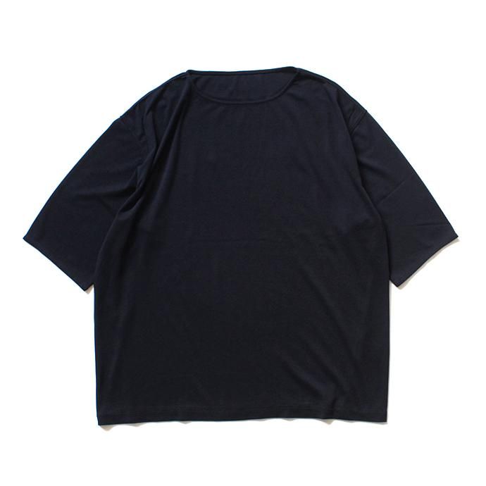 121235705 smoothday / ユニセックス ディオラマ スムース オーバーサイズ 七分袖Tシャツ SH-T004-002 Navy 01