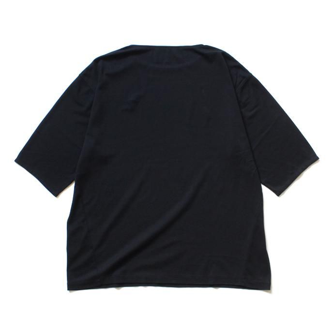 121235705 smoothday / ユニセックス ディオラマ スムース オーバーサイズ 七分袖Tシャツ SH-T004-002 Navy 02
