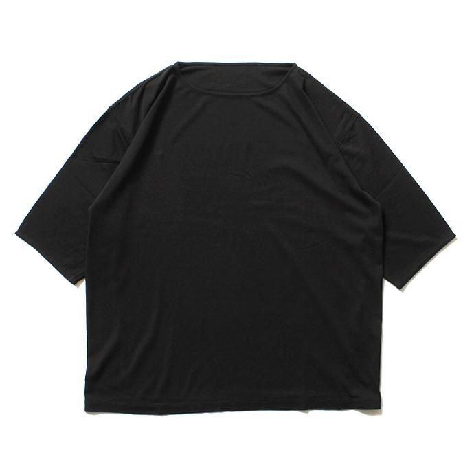 121235716 smoothday / ユニセックス ディオラマ スムース オーバーサイズ 七分袖Tシャツ SH-T004-002 Black 01