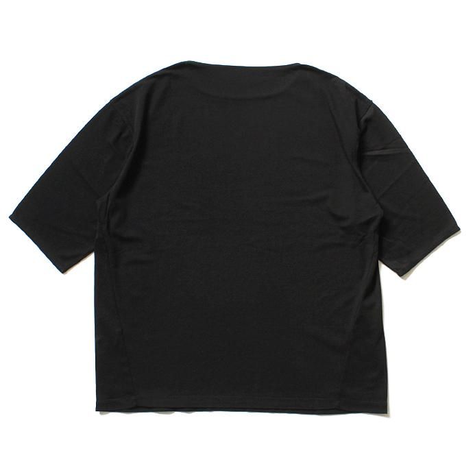 121235716 smoothday / ユニセックス ディオラマ スムース オーバーサイズ 七分袖Tシャツ SH-T004-002 Black 02