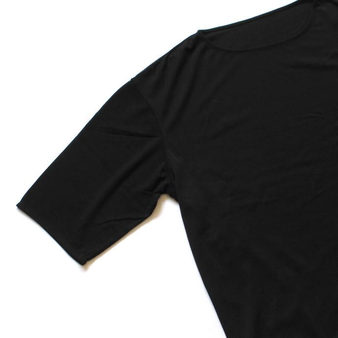 121235716 smoothday / ユニセックス ディオラマ スムース オーバーサイズ 七分袖Tシャツ SH-T004-002 Black 02