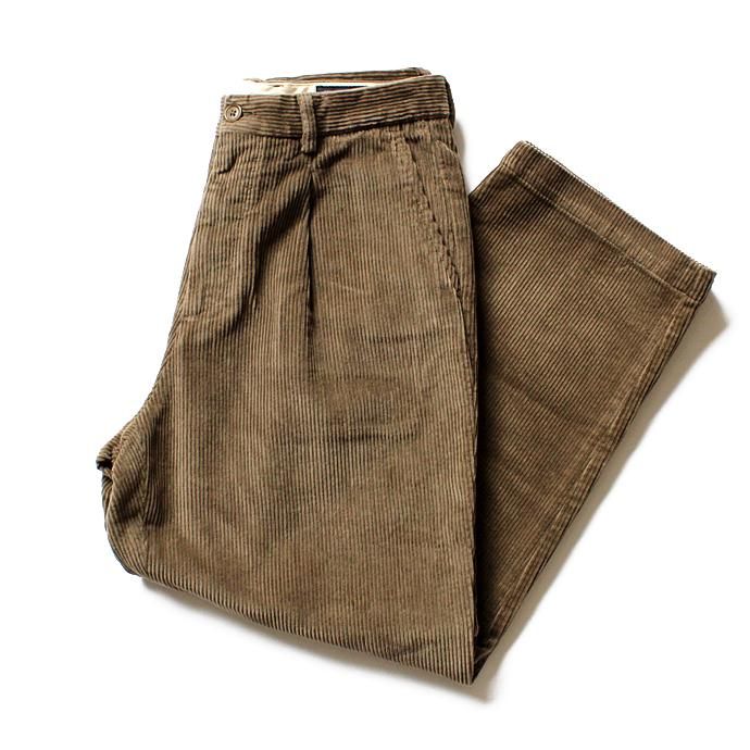 122332265 RICCARDO METHA / One Tuck Wide Trousers Corduroy コーデュロイ ワンタック ワイドパンツ - Beige<img class='new_mark_img2' src='//img.shop-pro.jp/img/new/icons47.gif' style='border:none;display:inline;margin:0px;padding:0px;width:auto;' /> 01