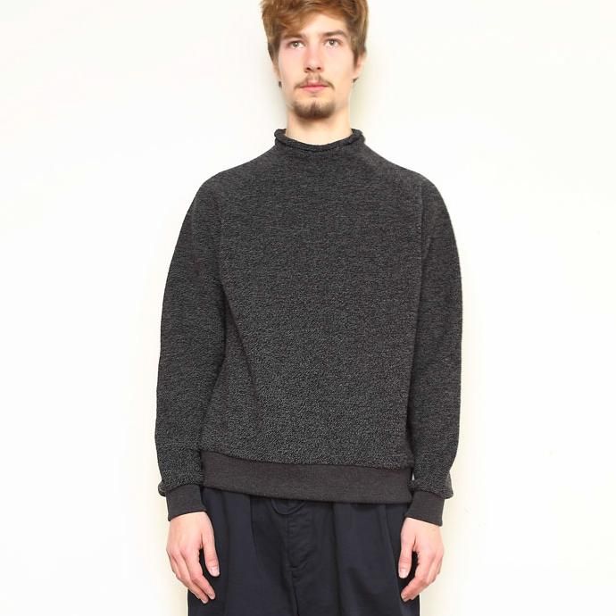 blurhms BHS-C17FW19 Tweed Fleece Bottle-Neck - C.Grey ツイードフリースボトルネック グレー 02