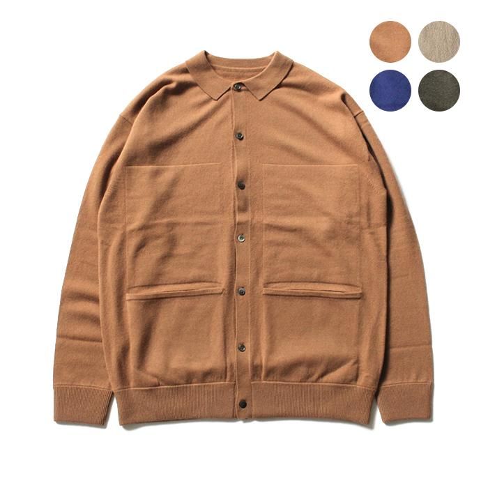123586920 crepuscule / L/S Knit Polo カシミア混ボタンフロントウールニットポロ 1703-008 全4色 01