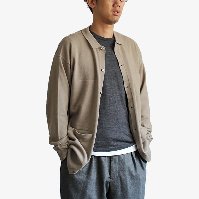 123586920 crepuscule / L/S Knit Polo カシミア混ボタンフロントウールニットポロ 1703-008 全4色 02