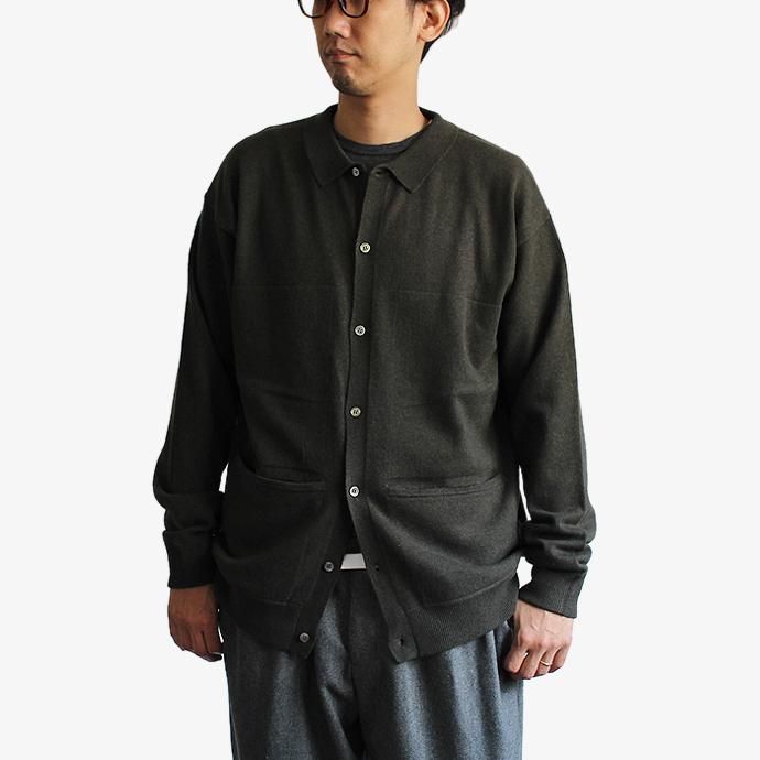123586920 crepuscule / L/S Knit Polo カシミア混ボタンフロントウールニットポロ 1703-008 全4色 02
