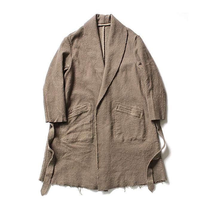 blurhms BHS-C17FW06 Shrink Cotton-Wool Roll Coat - Grey Beige 圧縮ウール/コットン ガウンコート ベージュ 01