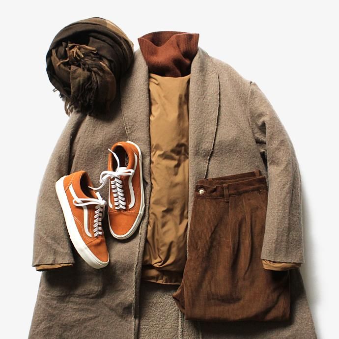 blurhms BHS-C17FW06 Shrink Cotton-Wool Roll Coat - Grey Beige 圧縮ウール/コットン ガウンコート ベージュ 02