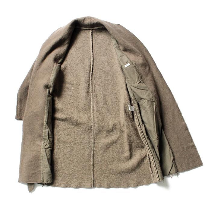 blurhms BHS-C17FW06 Shrink Cotton-Wool Roll Coat - Grey Beige 圧縮ウール/コットン ガウンコート ベージュ 02