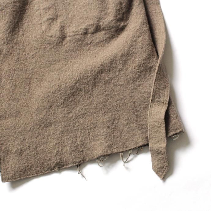 blurhms BHS-C17FW06 Shrink Cotton-Wool Roll Coat - Grey Beige 圧縮ウール/コットン ガウンコート ベージュ 02