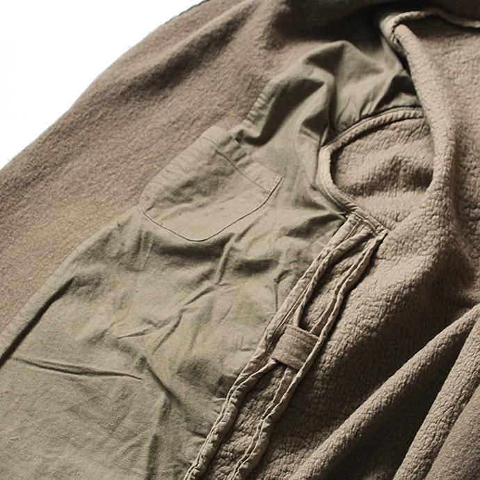 blurhms BHS-C17FW06 Shrink Cotton-Wool Roll Coat - Grey Beige 圧縮ウール/コットン ガウンコート ベージュ 02