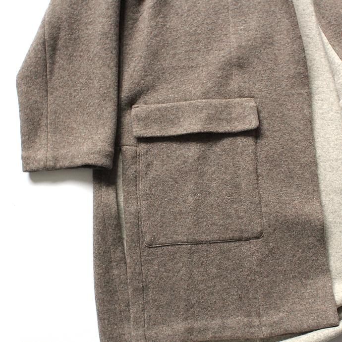 124034304 THEE(シー)/ w-face knit gown coat ダブルフェイスニットガウンコート DF-CO-02 Brown 02