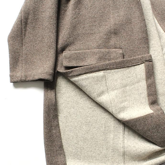 124034304 THEE(シー)/ w-face knit gown coat ダブルフェイスニットガウンコート DF-CO-02 Brown 02