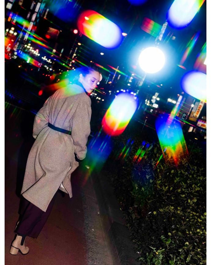 124034304 THEE(シー)/ w-face knit gown coat ダブルフェイスニットガウンコート DF-CO-02 Brown 02