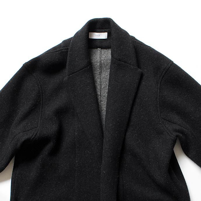 124034395 THEE(シー)/ w-face knit gown coat ダブルフェイスニットガウンコート DF-CO-02 Black<img class='new_mark_img2' src='//img.shop-pro.jp/img/new/icons47.gif' style='border:none;display:inline;margin:0px;padding:0px;width:auto;' /> 02