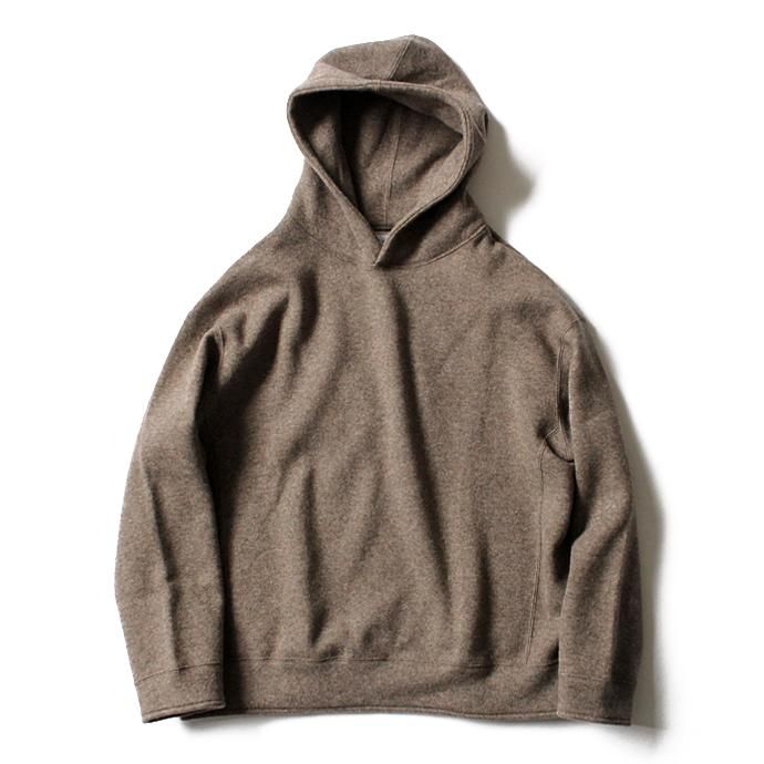 THEE w-face hoodie knit ダブルフェイスフーディーニット DF-KT-02 Brown 01