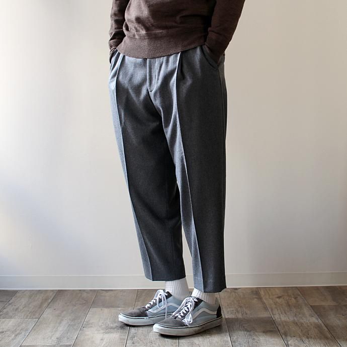 124833507 CEASTERS / 1 Pleat Trousers ワンタックウールパンツ - グレー 02